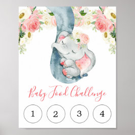 Póster Desafío de alimentos para bebés signo de duchón de