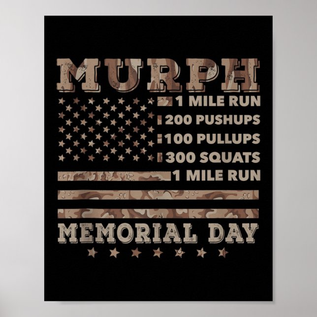 Póster Desafío de entrenamiento Murph 2021 Memorial Ameri (Frente)