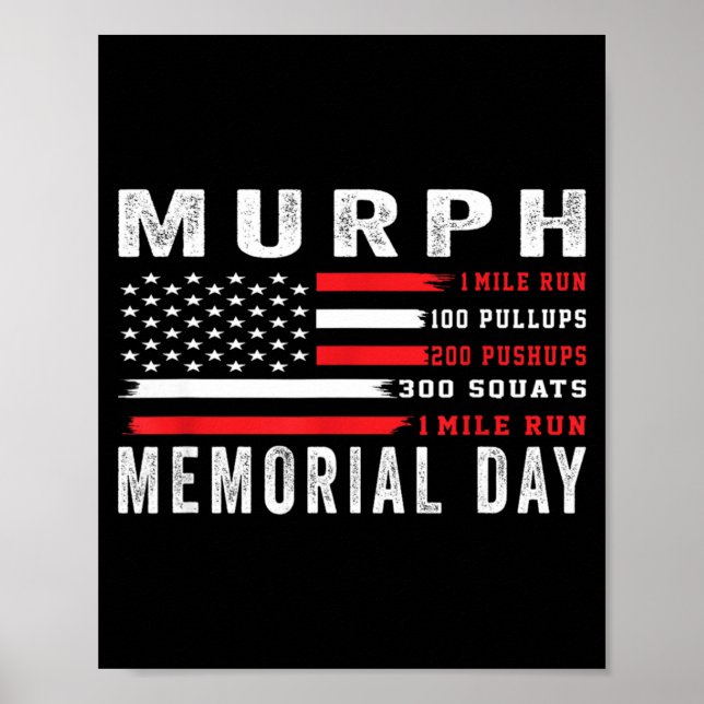 Póster Desafío de Murph entrenamiento de Memorial Day ame (Frente)
