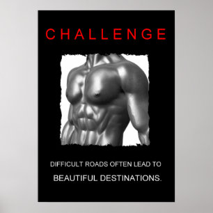 Póster desafío motivacional de los logros deportivos