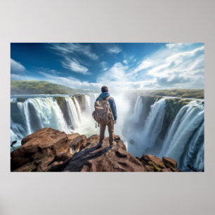 Póster Desafío Mundial Aventura Explorar la Naturaleza