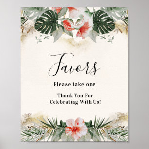 Póster Desangramiento tropical   Palm Monstera Favor Post