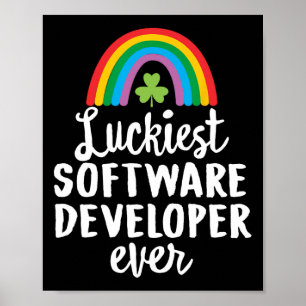 Póster Desarrollador de software más afortunado Día de Sa