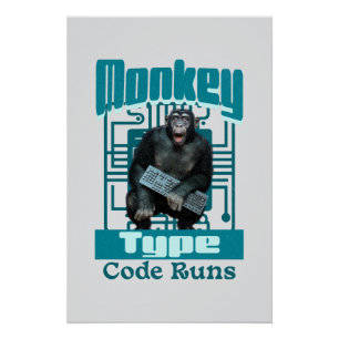 Póster Desarrollador Full-Stack de tipo mono, código se e