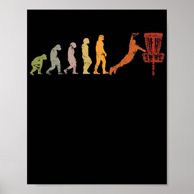 Póster Desarrollo de Golf en Disco Evolución Retro Golfer (Frente)