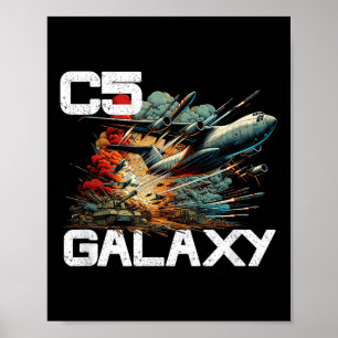 Póster Desastre de guerra del avión de transporte galaxy