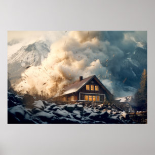 Póster Desastre de la fuerza de la naturaleza de Avalanch