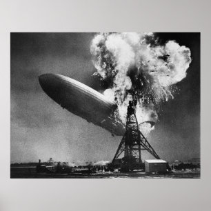 Póster Desastre del Dirigible Hindenburg, Luftschiff Zepp
