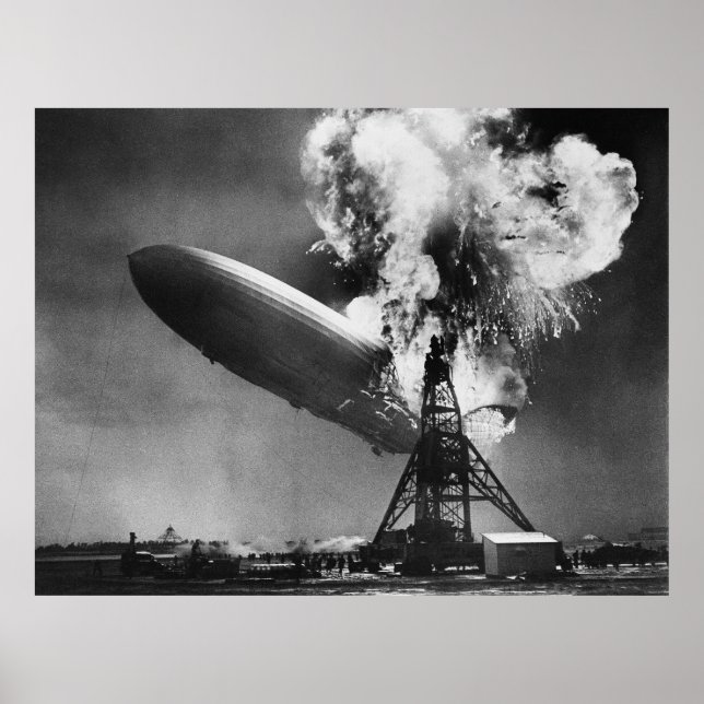 Póster Desastre del Dirigible Hindenburg, Luftschiff Zepp (Frente)