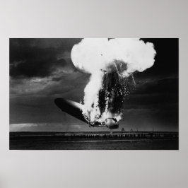 Póster Desastre en Hindenburg - Foto de explosión en Zepp