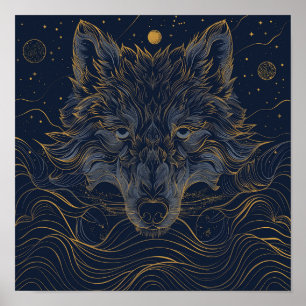 Póster Desata tu lobo interior: Lobo zodiaco
