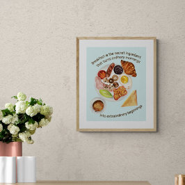Póster Desayuno amante comida cita cocina cafetería