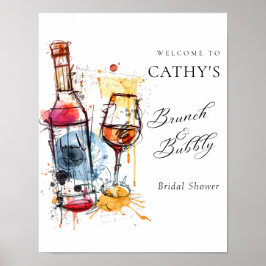 Póster Desayuno Brunch de Champán de Bienvenida y Fiesta 