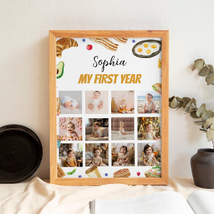 Póster Desayuno Brunch Primer año foto Poster