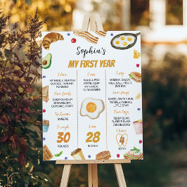 Póster Desayuno Brunch Primer año Rótulo
