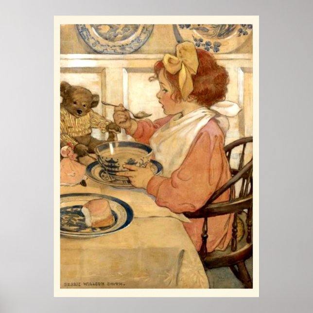 Póster Desayuno con oso de peluche (Frente)