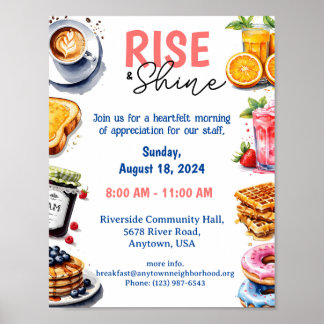 Póster Desayuno en alza