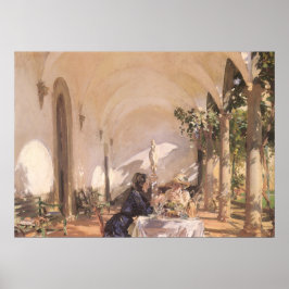 Póster Desayuno en la Loggia por John Singer Sargent
