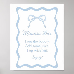 Póster Desayuno Nupcial de Blue Bow Tying the Knot con ba