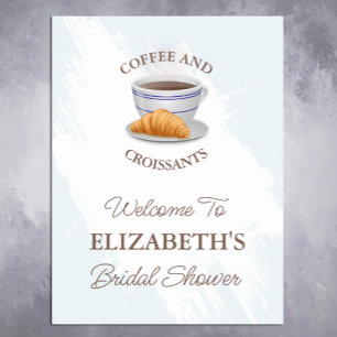 Póster Desayuno Nupcial de Café y Croissants