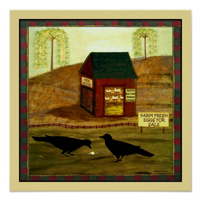 Póster Desayuno primitivo de Folk Art Bandit (Anverso)