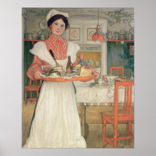 Póster Desayuno que lleva en una bandeja, 1904 de Martina