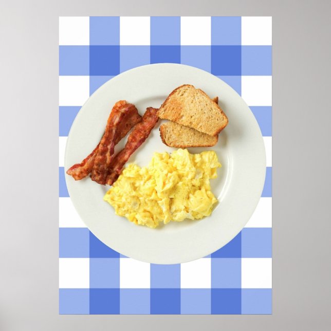Póster Desayuno Ron Swanson Bacon Eggs Y Tostadas (Frente)