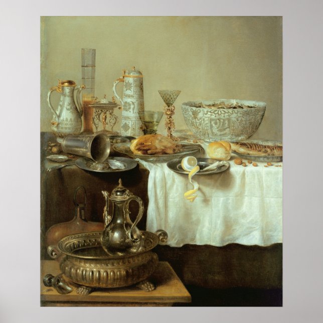 Póster Desayuno Todavía Vida, 1638 (Frente)