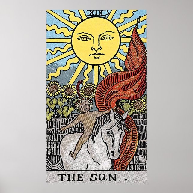Póster Desbloquear tu destino: Tarjeta Tarot Vintage (Frente)