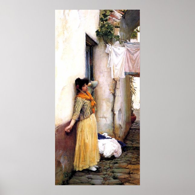 Póster Descansando de John William Waterhouse (Frente)