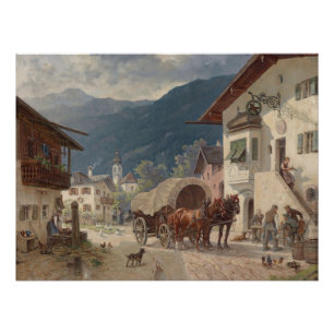 Póster Descansando frente a la posada – Désiré Thomassin