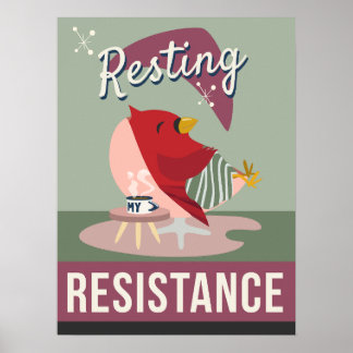 Póster Descansar Es Mi Resistencia – Estilo Retro Impreso
