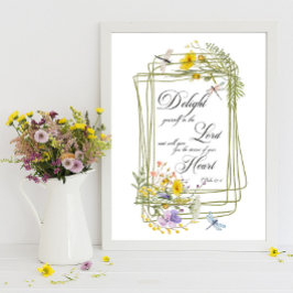 Póster Descanse en el marco de la flor silvestre Lord