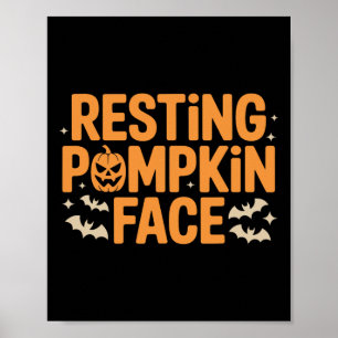 Póster Descanso Cara De Calabaza Negrita T Halloween Tee