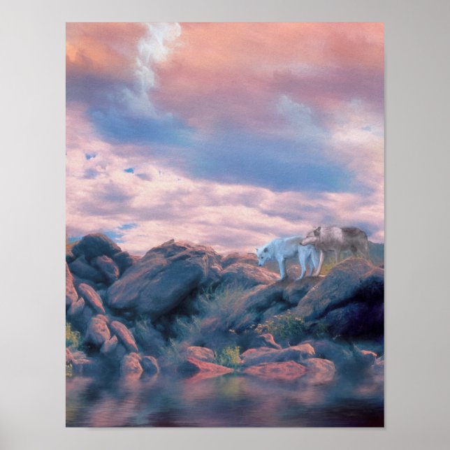 Póster Descanso de primavera de lobo (Frente)