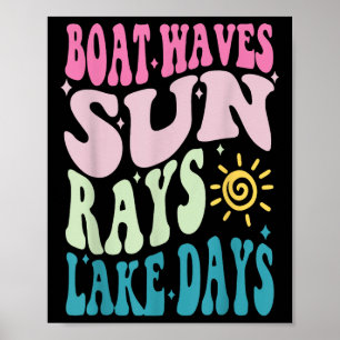 Póster Descanso de Verano Ola de Barco Rayos de Sol No Ha