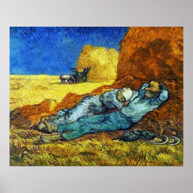 Póster Descanso del trabajo Vincent van Gogh (Frente)