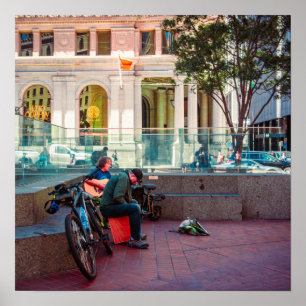 Póster Descanso en banco