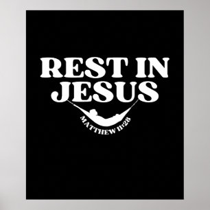 Póster Descanso en Jesús - Mateo 11:28
