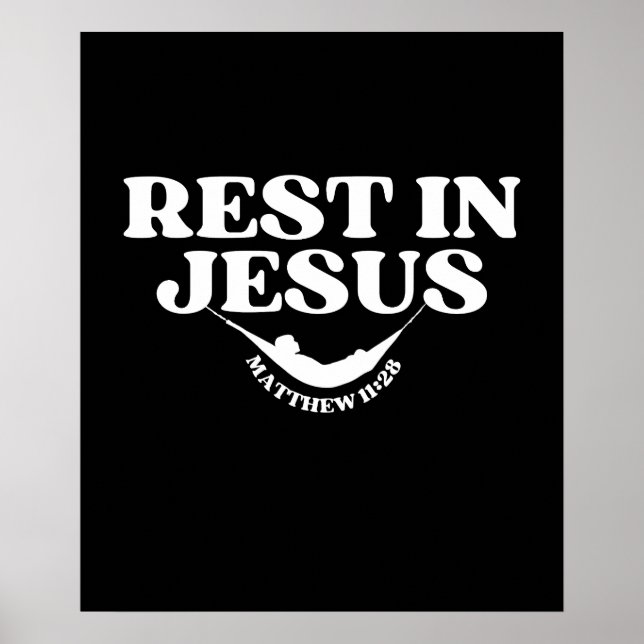 Póster Descanso en Jesús - Mateo 11:28 (Frente)