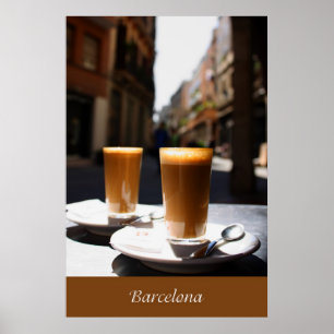 Póster Descanso para tomar café de Barcelona