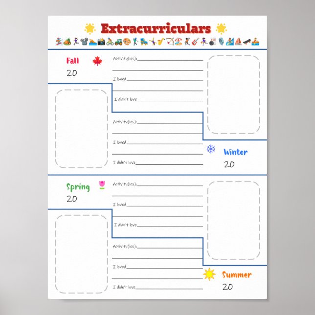 Póster Descarga de actividades extracurriculares para niñ (Frente)