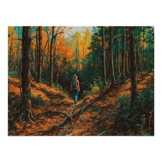 Póster Descarga de arte digital por la ruta de los bosque (Anverso)