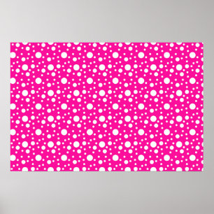 Póster Descarga de puntos rosados de polka