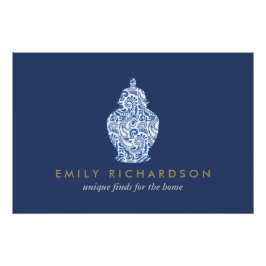 Póster Descarga del logotipo azul/blanco de la alfarería 