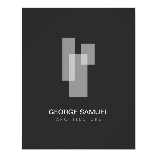 Póster Descarga del logotipo de bloques arquitectónicos m (Anverso)