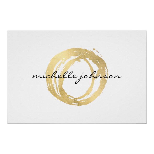 Póster Descarga del logotipo de Luxe Faux Gold Pintado Cí (Anverso)