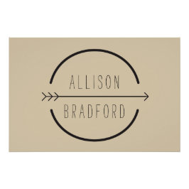 Póster Descarga del logotipo Hip and Rustic Arrow Tan