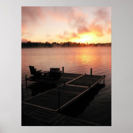 Póster Descarga digital de la escena del Sunrise Lake por