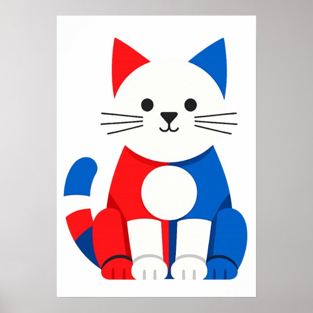 Póster Descarga digital imprimible de Piet Cat (Frente)